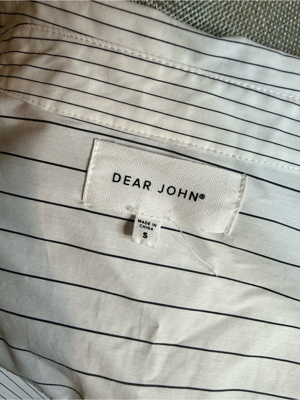 Dear John Cropped White Pinstripe Button-Up Shirt - Picture 7 of 9